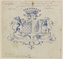 Blason aux armes de la famille de Verneuil (Emile Gallé) - Muzeo.com