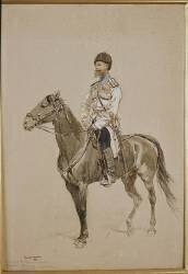 Cavalier cosaque de la Garde Impériale : officier cosaque de la ligne du Caucase (Edouard Detaille) - Muzeo.com