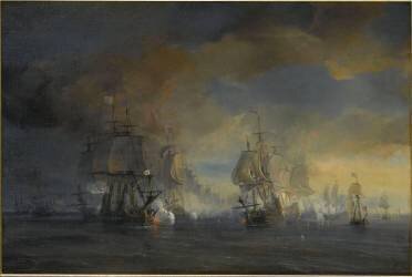 Combat naval de Solebay en mer du Nord (Théodore Gudin) - Muzeo.com