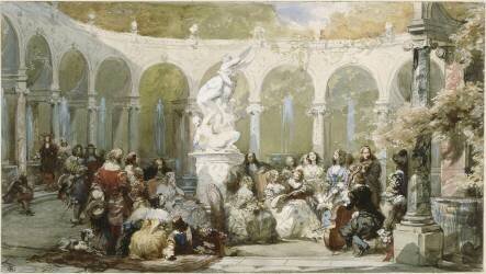 Concert dans le bosquet de la colonnade à Versailles (Eugène Lami) - Muzeo.com