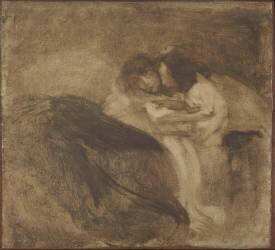 Deux enfants couchés (Eugène Carrière) - Muzeo.com