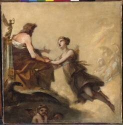 Diane implorant Jupiter de ne pas l'assujettir aux lois de l'hymen (esquisse du plafond INV 20115) (Pierre Paul Prud'hon) - Muzeo.com