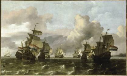 Escadre Néerlandaise de la Compagnie des Indes (Ludolf Backhuysen) - Muzeo.com