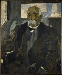 Georges Clémenceau (1841-1929), assis dans une voiture descendant les Champs-Elysées (Emmanuel Gondouin) - Muzeo.com
