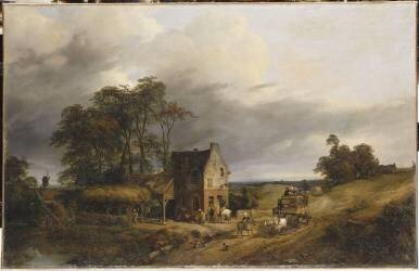 Halte de diligence (Charles Claude Delaye) - Muzeo.com