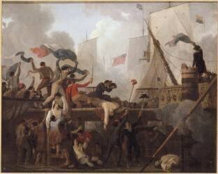 Héroïsme des marins du vaisseau Le Vengeur commandés par le capitaine Renaudin, mai 1794 (Jean-Jacques-François Taurel) - Muzeo.com