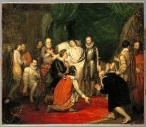 Henri III à son lit de mort (Joseph Beaume) - Muzeo.com