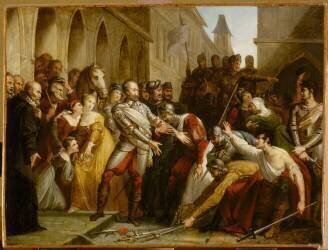 Henri IV à Libourne après la bataille de Coutras (20 octobre 1587) (Pierre Jérôme Lordon) - Muzeo.com