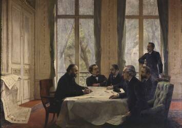 Jules Ferry approuvant les plans de la Nouvelle Sorbonne (Pierre-André Brouillet) - Muzeo.com