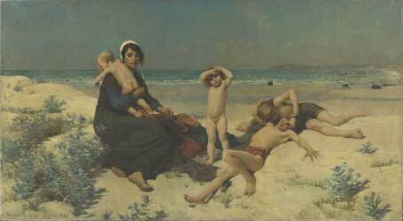La plage (Virginie Demont-Breton) - Muzeo.com