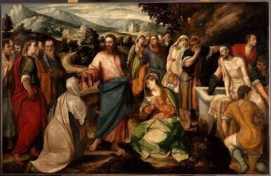 La résurrection de Lazare (Bonifazio Veronese) - Muzeo.com