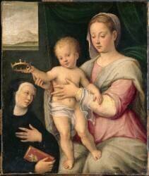 La Vierge et l'Enfant Jésus couronnant une religieuse (Barbara Longhi) - Muzeo.com