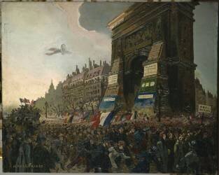 Le boulevard et la porte Saint-Denis, le 11 novembre 1918 (Jean Leprince) - Muzeo.com
