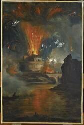 Le Feu d'artifice tiré du château Saint-Ange (Achille Etna Michallon) - Muzeo.com