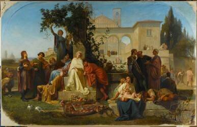 Le jour du dimanche ; scène florentine du 15e siècle (Ernest Auguste Gendron) - Muzeo.com