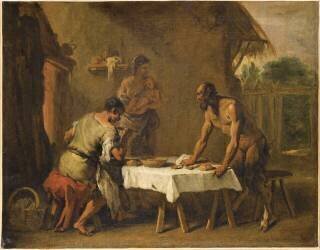 Le Satyre et le Paysan, Fable d'Esope (Sebastiano Ricci) - Muzeo.com