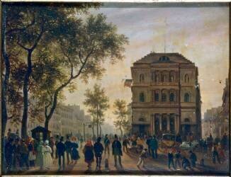 Le Théâtre de l'Ambigu-Comique et le boulevard Saint-Martin. (Giuseppe Canella) - Muzeo.com