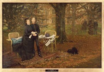 L'Impératrice et son fils le Prince Impérial à Chilslehurst Campden Place. (James Tissot) - Muzeo.com