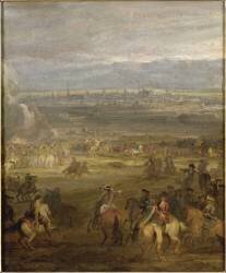 Louis XIV au siège de Valenciennes en 1677 - l'assaut du 16 mars 1677 - esquisse (Adam Frans van der Meulen) - Muzeo.com