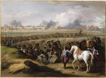 Louis XIV dans la tranchée au siège de Tournai le 21 juin 1667 (Adam Frans van der Meulen) - Muzeo.com
