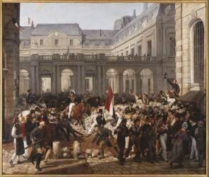 Louis-Philippe, duc d'Orléans, nommé lieutenant général du royaume, quitte à cheval le Palais Royal (Horace Vernet) - Muzeo.com