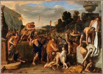 Mucius Scaevola devant Porsenna (Charles Le Brun) - Muzeo.com