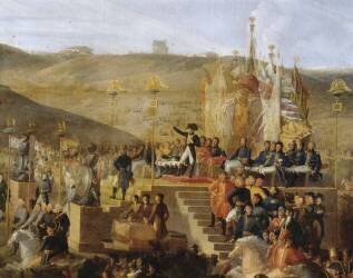 Napoléon Ier distribue les croix de la légion d'honneur au camp de Boulogne le 16 août 1804 (Philippe Auguste Hennequin) - Muzeo.com