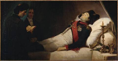Napoléon Ier sur son lit de mort, une heure avant son ensevelissement (Jean-Baptiste Mauzaisse) - Muzeo.com