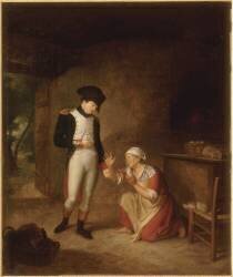 Napoléon Ier visitant une paysanne aux environs du château de Brienne (François Leroy de Liancourt) - Muzeo.com