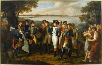 Napoléon ordonne de jeter un pont sur le Danube à Ebersdorf le 19 mai 1809 (Ludovico Venuti) - Muzeo.com