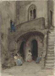 Nettuno, porche d'un ancien palais (Ernest Hébert) - Muzeo.com