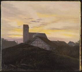 Paysage au crépuscule avec une église (Carl Gustav Carus) - Muzeo.com
