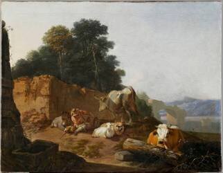 Paysage avec bestiaux (Johann Melchior Roos) - Muzeo.com