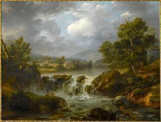 Paysage avec chute d'eau (Félix Marie Ferdinand...) - Muzeo.com