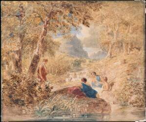 Paysage bucolique inspiré de Virgile (Thalès Fielding) - Muzeo.com
