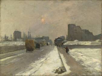 Paysage, neige à la porte d'Asnières (René Billotte) - Muzeo.com