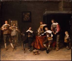Peintre faisant un portrait (Joos van Craesbeeck) - Muzeo.com