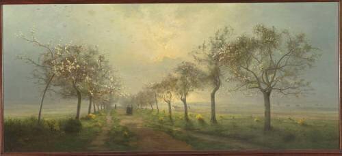 Pommiers et genêts en fleurs (Antoine Chintreuil) - Muzeo.com