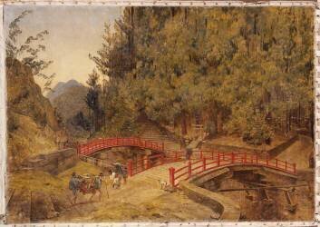 Pont sacré et pont banal à Nikko (Félix Régamey) - Muzeo.com