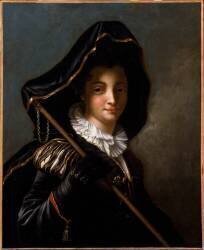 Portrait dit de la marquise de Moulins-Rochefort en costume vénitien (Jean-Baptiste Santerre) - Muzeo.com