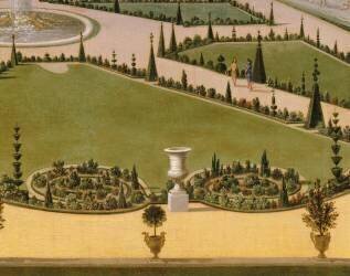 Promenade de Louis XIV en vue du Parterre du Nord dans les jardins de Versailles vers 1688 (Etienne Allegrain) - Muzeo.com