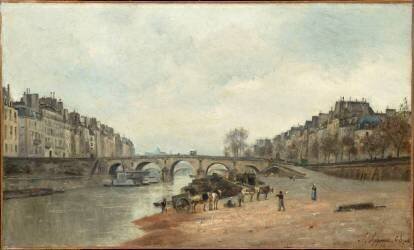 Quai des Célestins avec le pont Marie, Paris (Stanislas Victor Edouard...) - Muzeo.com