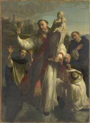 Saint Hyacinthe sauvant la statue de la Vierge des ennemis du nom chrétien (Nicolas Colombel) - Muzeo.com