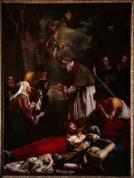 Saint Macaire de Gand secourant les pestiférés (Jacob van Oost the Younger) - Muzeo.com