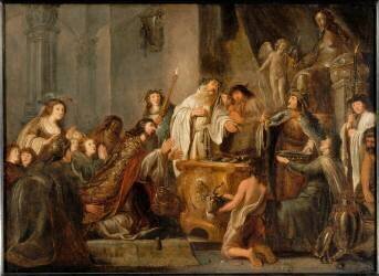 Salomon sacrifiant aux idoles (Jacob de Wet) - Muzeo.com