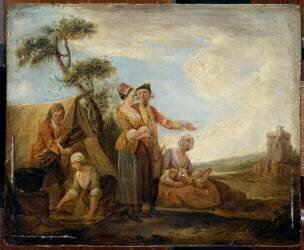 Scène de camp (Louis-Joseph Watteau de Lille) - Muzeo.com