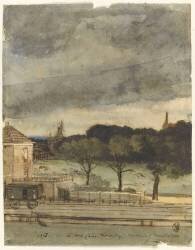 Station de chemin de fer aux environs d'Amsterdam (François Bonvin) - Muzeo.com