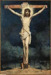 Triptyque. Le Christ et deux figures allégoriques, le Droit écrit et le Droit coutumier (Jules Elie Delaunay) - Muzeo.com