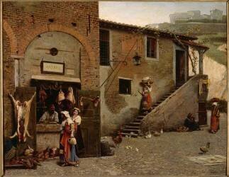 Un boucher au Transtevere à Rome (Edmond Lebel) - Muzeo.com
