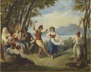 Une danse d'Ischia, golfe de Naples (Alexandre-Marie Colin) - Muzeo.com